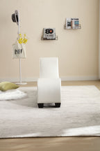 Modern Yoga Chaise Lounge – Curved Faux Leather Accent Chair in White