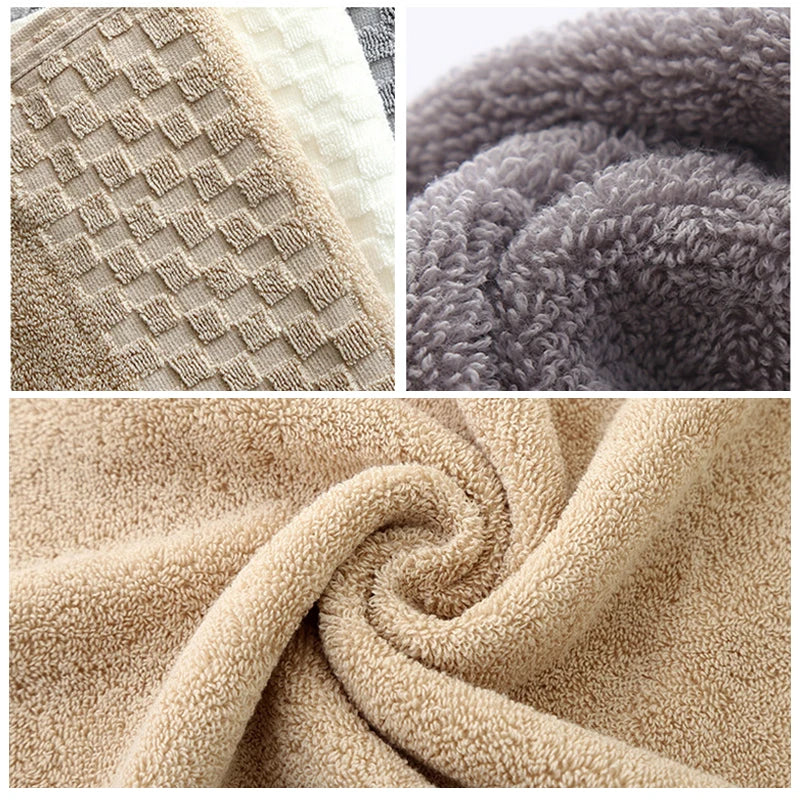 Premium Bamboo Charcoal Coral Velvet Bath Towel in beige, showcasing ultra-absorbent texture and soft, plush fabric.