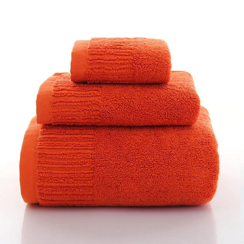 Premium 100% Cotton Thickened Bath Towel Set – 3-Piece Luxury Collection