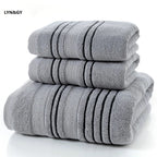 3-Piece Grey Cotton Towel Set – 100% Cotton