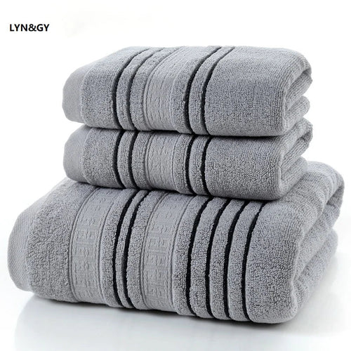 3-Piece Grey Cotton Towel Set – 100% Cotton