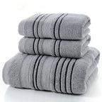 3-Piece Grey Cotton Towel Set – 100% Cotton