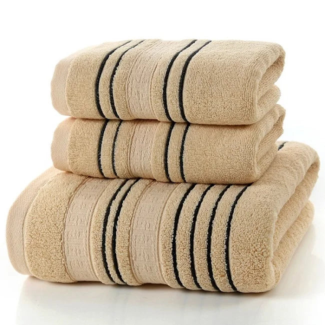 3-Piece Grey Cotton Towel Set – 100% Cotton