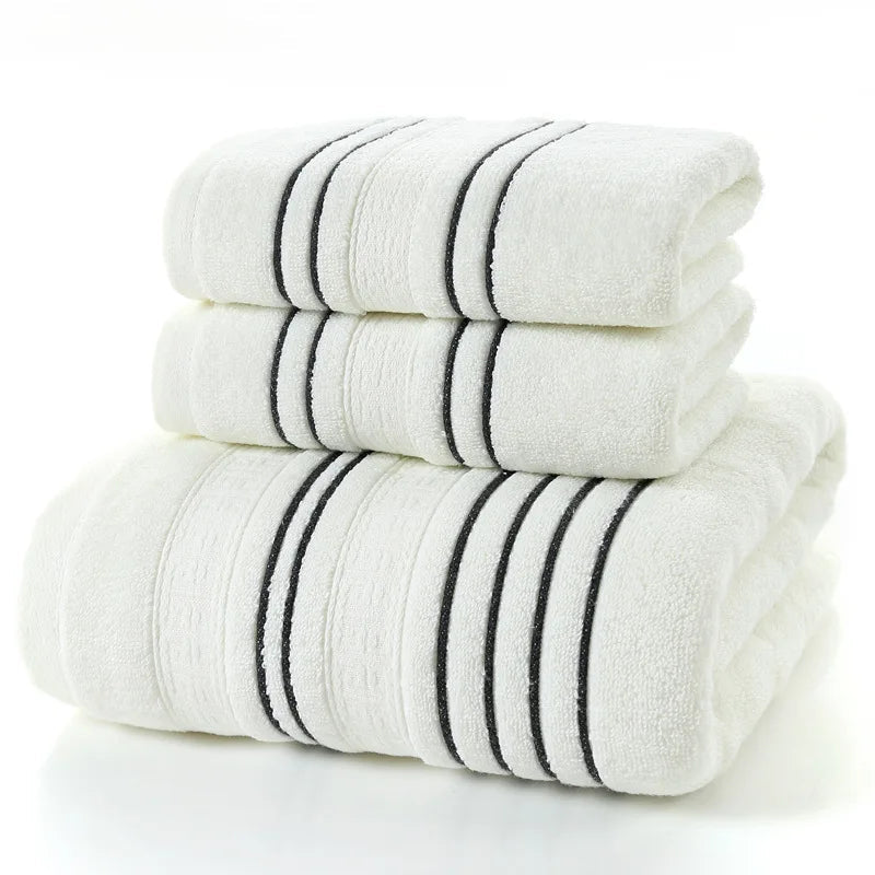 3-Piece Grey Cotton Towel Set – 100% Cotton