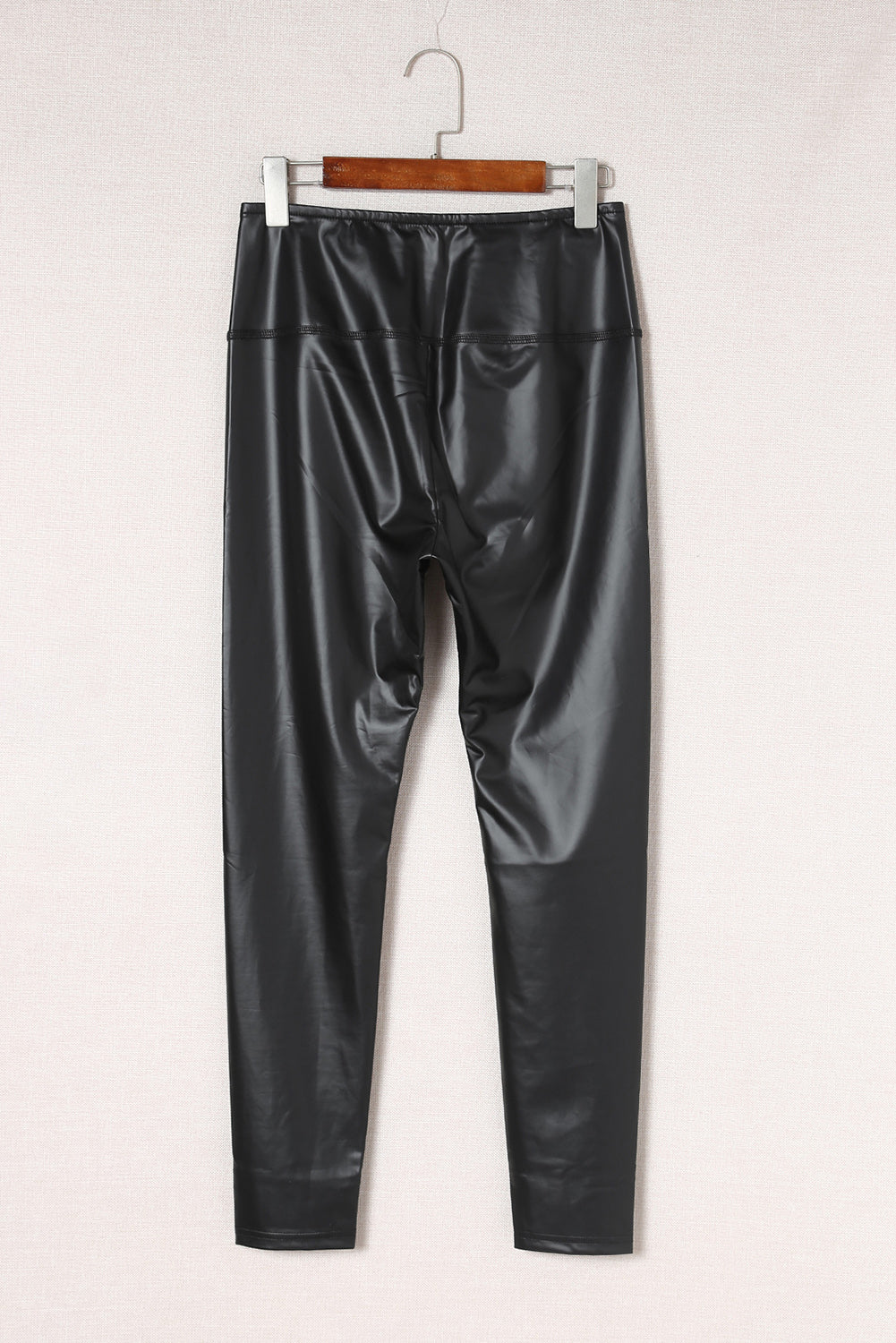 Black Faux Leather High Waist Leggings – Slim Fit Chic Trousers