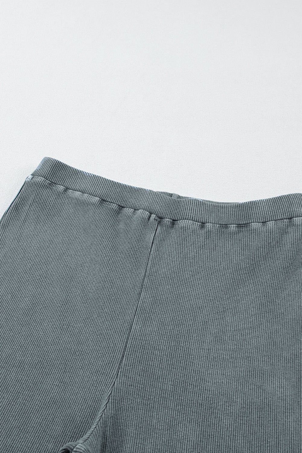 Dark Grey Vintage Wash Ribbed Leggings - Classyfashion24.com