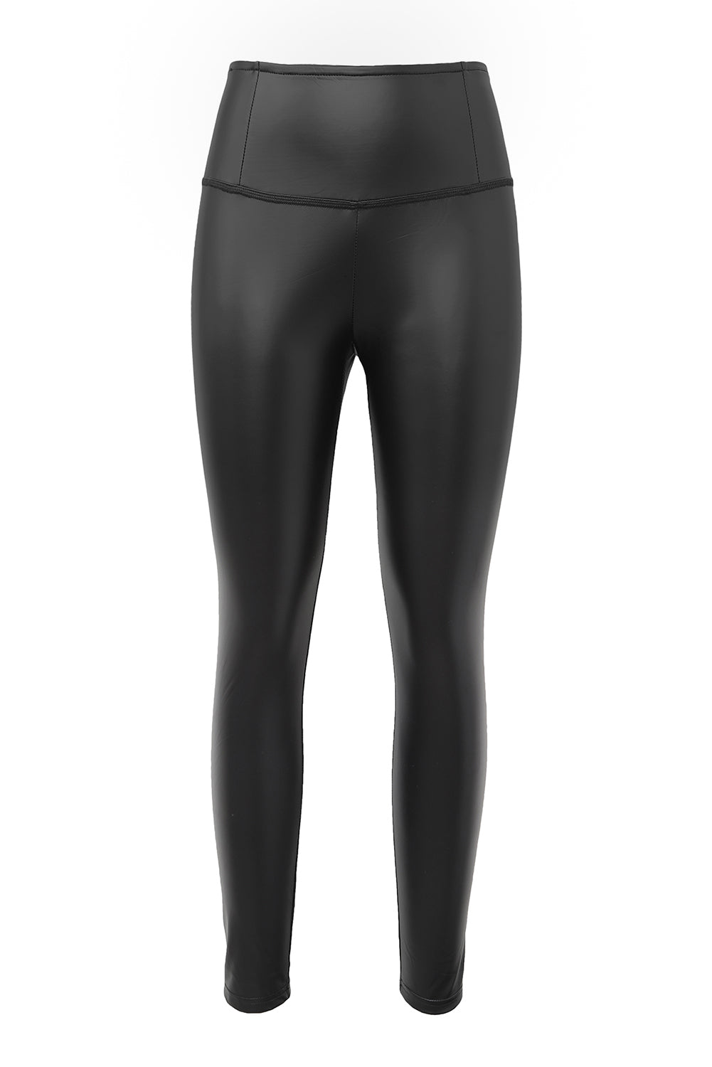 Black Faux Leather High Waist Leggings – Slim Fit Chic Trousers
