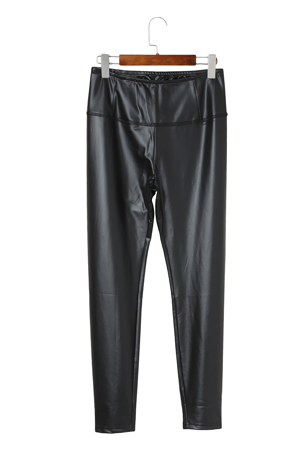 Black Faux Leather High Waist Leggings – Slim Fit Chic Trousers