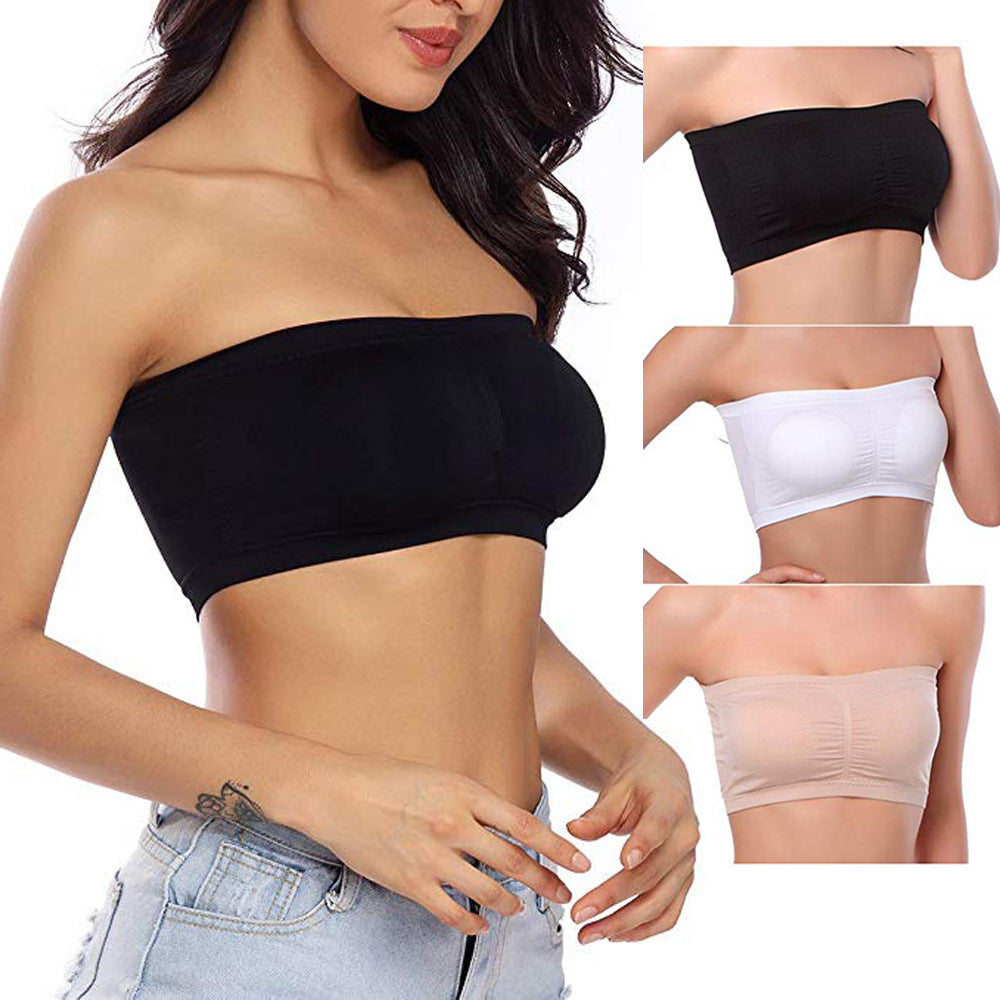 Plus Size Double Layer One Word Circumference Tube Top