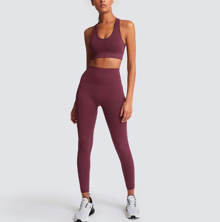 Women's Seamless Yoga Suit Set 2 Piece For Yoga, Sports Bras + Leggings