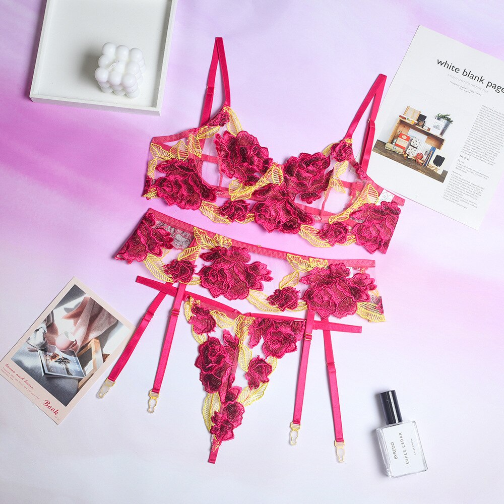 flower Mosaic fun bra and panty set lingerie