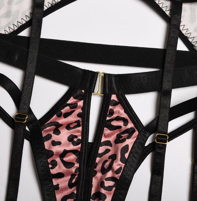 Sexy Lingerie Three Pieces Set Sexy Leopard Print
