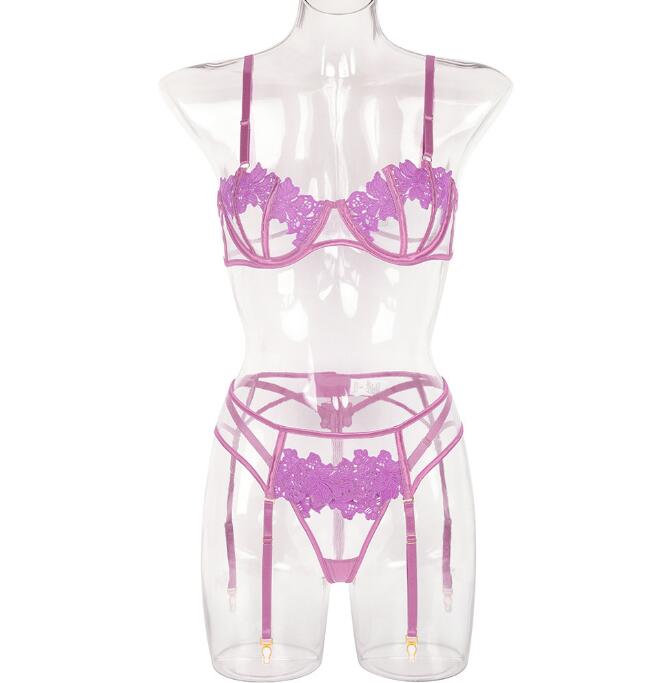 Sexy Three Pieces Set Hollow Gather Lingerie