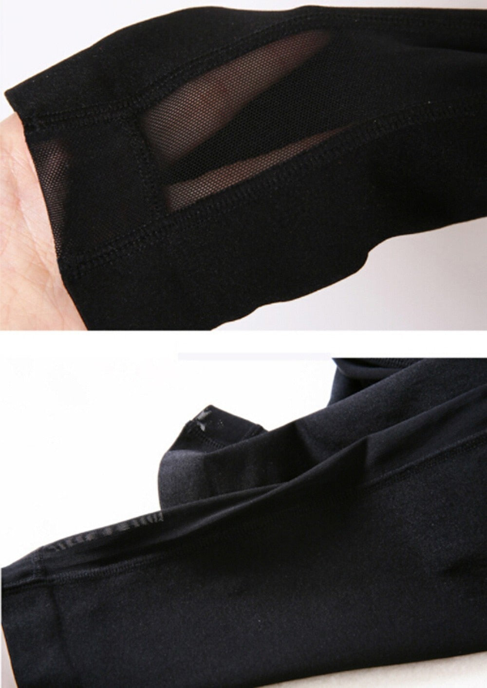Women fitness black tights mesh leggings with pocket Pluscool sports